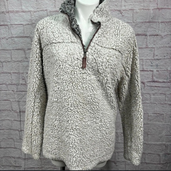 True Grit Unisex Frosted Tip 1/4 Zip Sherpa Fleece Pullover - Picture 1 of 16